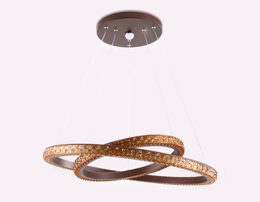 Подвесной светодиодный светильник Ambrella с пультом FF11  кофе/коричневый 108W D600*1700