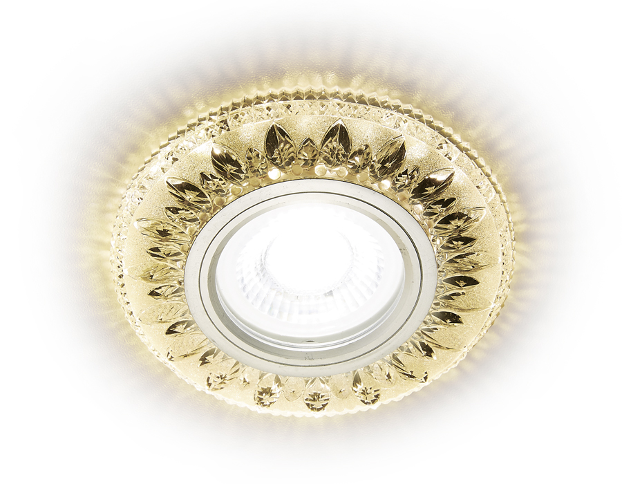 Встраиваемый светильник Ambrella S305 CH/W хром/прозрачный Хрусталь/MR16+3W(LED WARM)