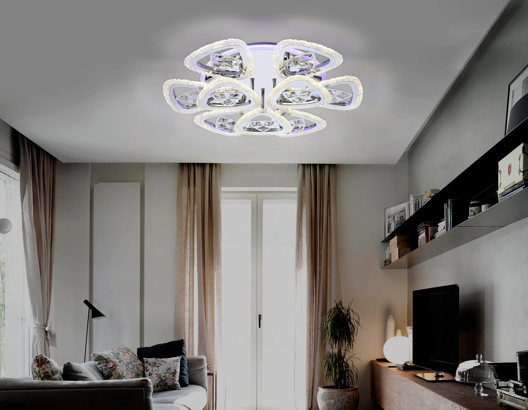 Потолочный светодиодный светильник с пультом Ambrella FA2922 CH хром 138W 600*600*130 (ПДУ РАДИО 2.4)