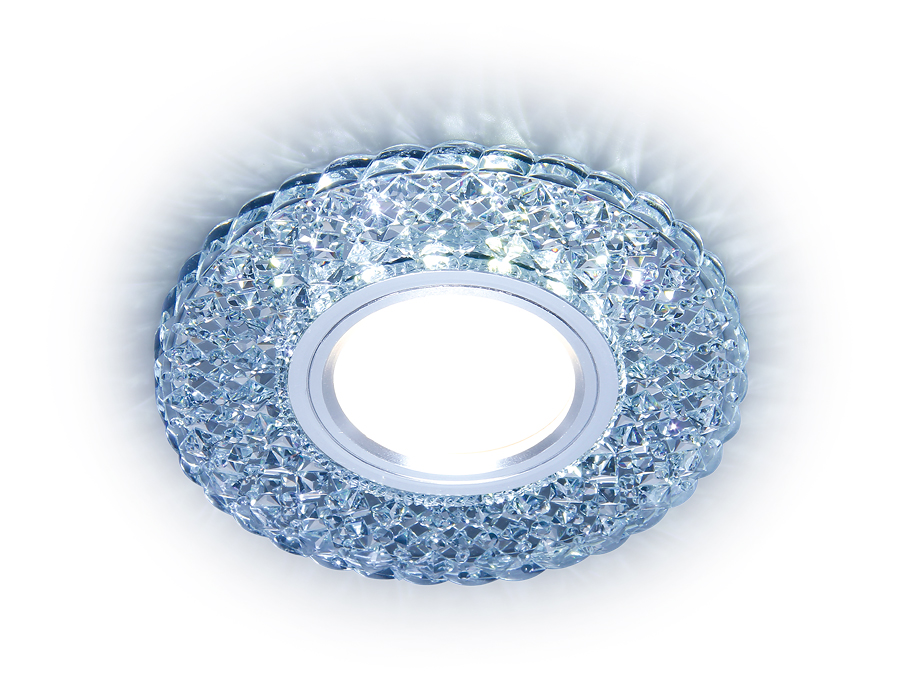 Встраиваемый точечный светильник Ambrella с LED подсветкой S335 CL прозрачный GU5.3+3W