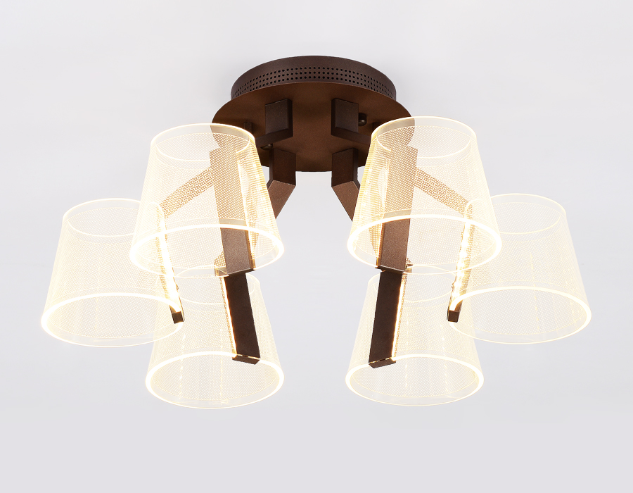 Потолочная светодиодная люстра с пультом AK4012/6 CF кофе 72W