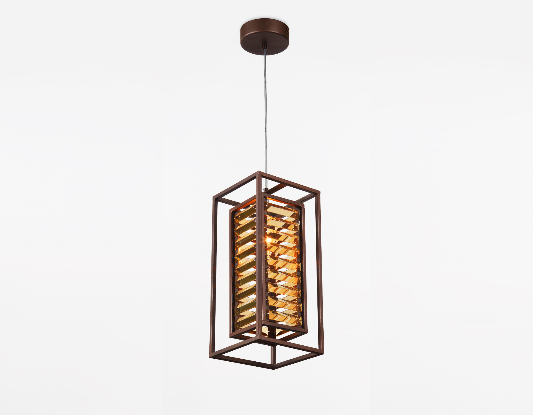 Подвесной светильник Ambrella с хрусталем TR5043 CF/TI кофе/янтарь E14/1 max 40W