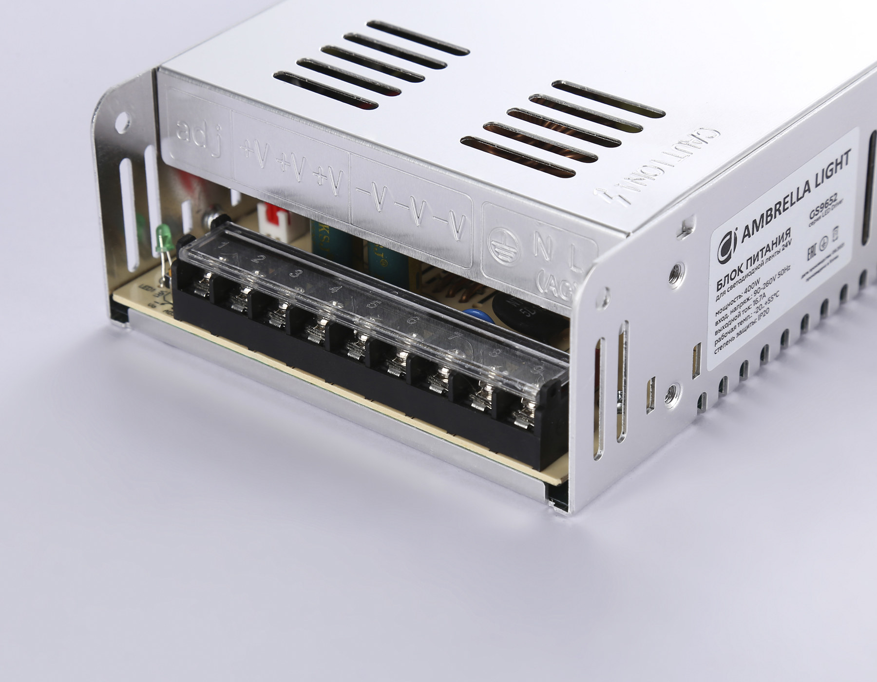 GS9652 блок питания 24V 400W 16.7A IP20 90-260V 215*115*50