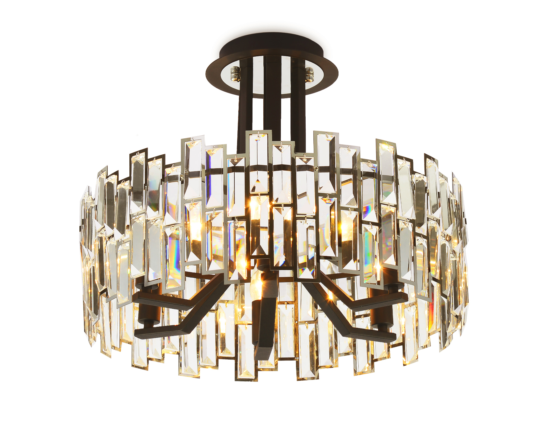 Подвесная люстра с хрусталем Ambrella TR5052 CH/BK/CL хром/черный/прозрачный E14/6 max 40W