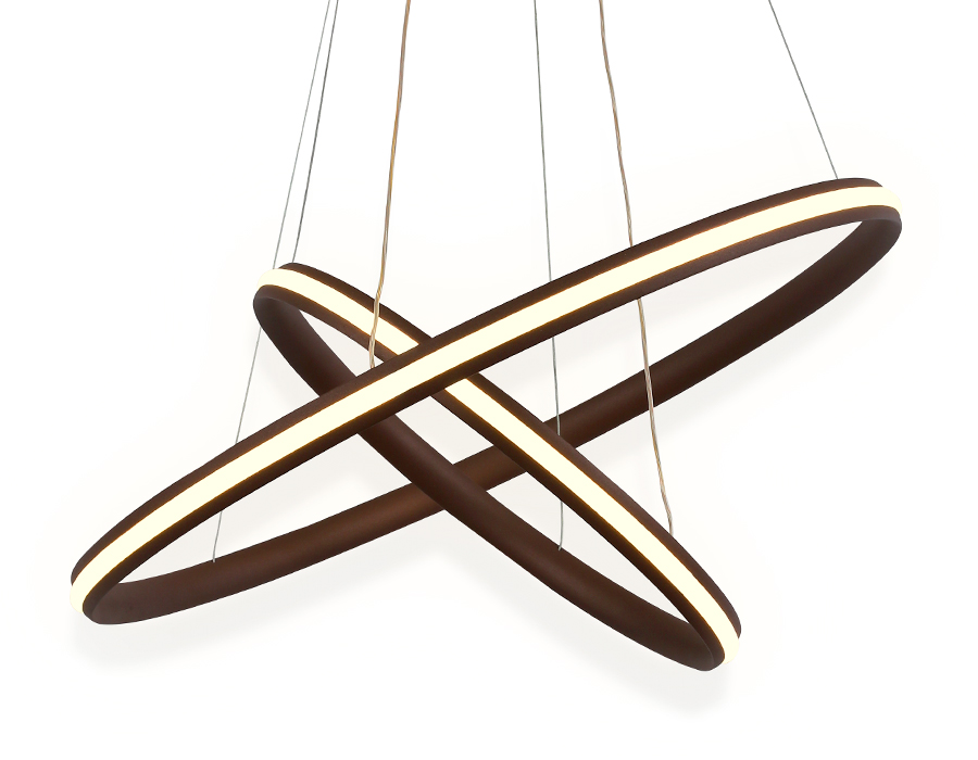 Подвесной светодиодный светильник с пультом Ambrella FL406 CF кофе 84W D600*1100 (ПДУ РАДИО 2.4)