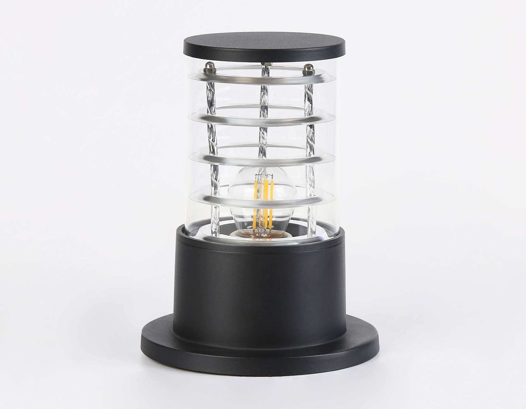 Уличный ландшафтный светильник ST2532 BK/CL черный/прозрачный IP54 E27 max 11W D108*200