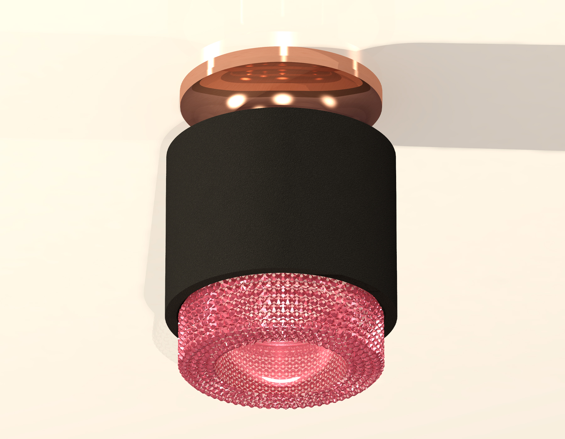 Накладной светильник XS7511142 SBK/PPG/PI черный песок/золото розовое полированное/розовый MR16 GU5.3 (N7930,C7511,N7193)