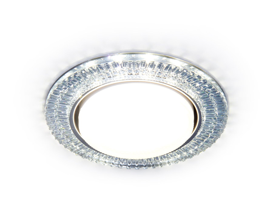 Встраиваемый точечный светильник Ambrella с LED подсветкой G331 CL прозрачный GX53+3W