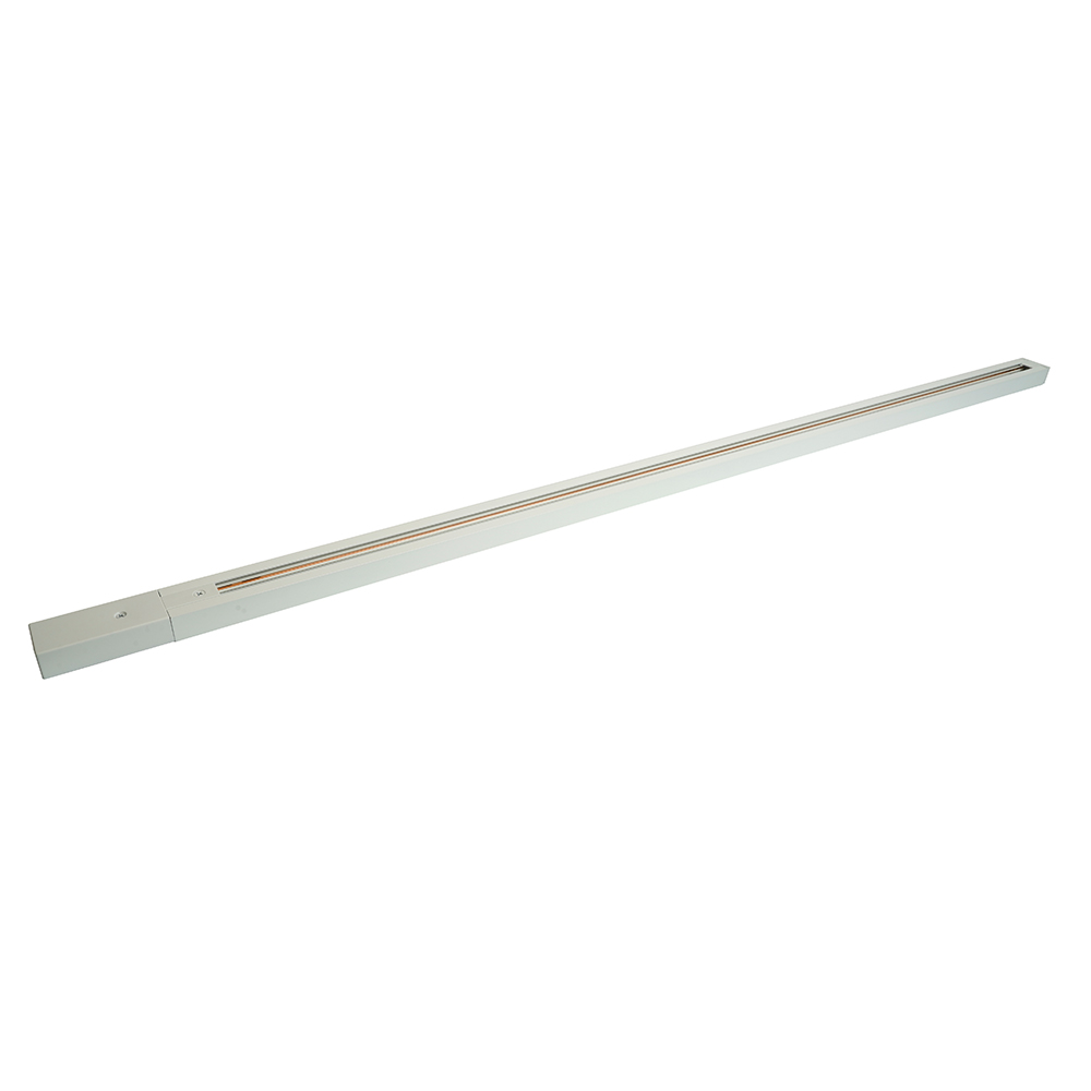 Шинопровод для трековых однофазных светильников, белый, 1м,  в наборе токоввод, заглушка, крепление, CAB1007