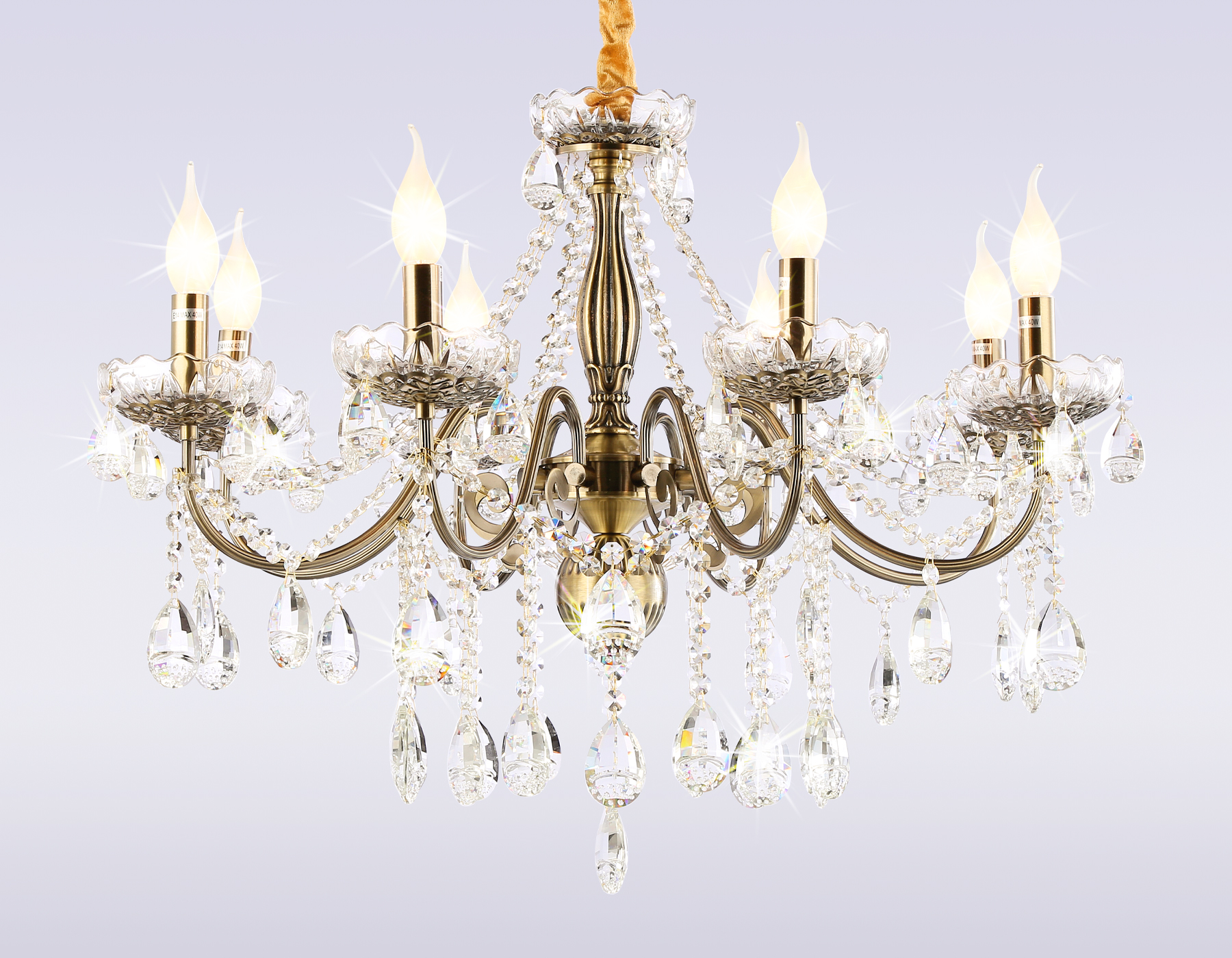 Подвесная люстра TR4950/8 SB/CL бронза/прозрачный E14/8 max 40W D620*585