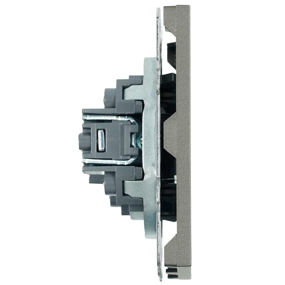 Розетка HDMI 2.0 Type A (механизм), STEKKER, серия Эмили, RST00-5118-09, антрацит, soft touch