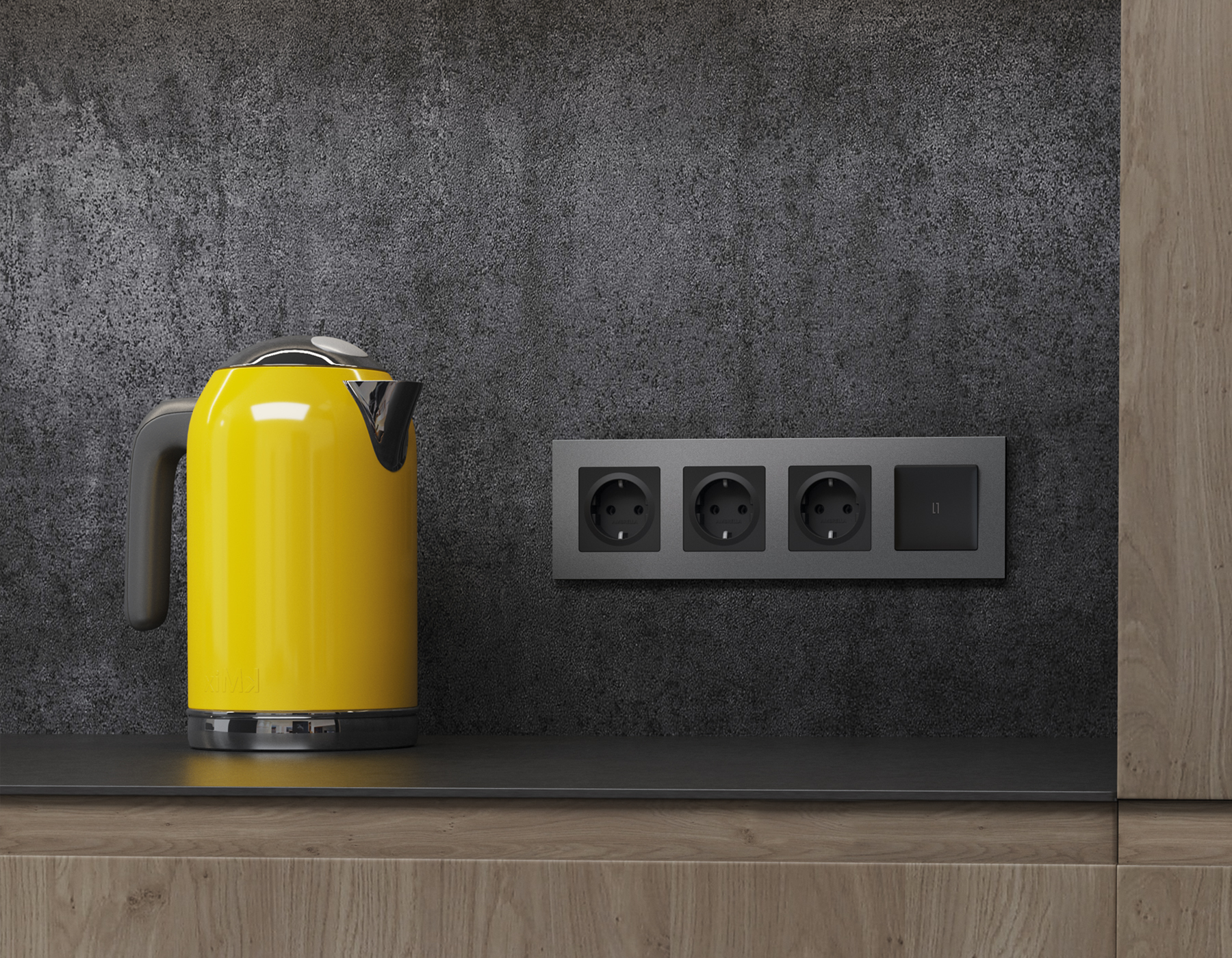 AF250652 Рамка ALFA Qubi (Антрацит серый) 2-ая