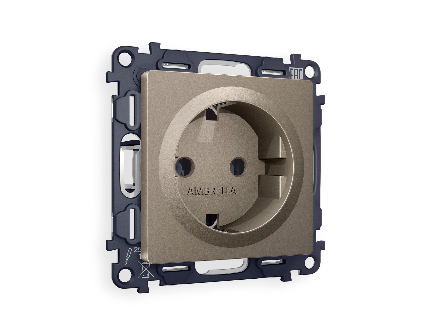 MA636010 Комплект механизма электрической розетки ALFA Темная бронза матовый с/з на винтовых зажимах QUANT (AP6360, VM141)