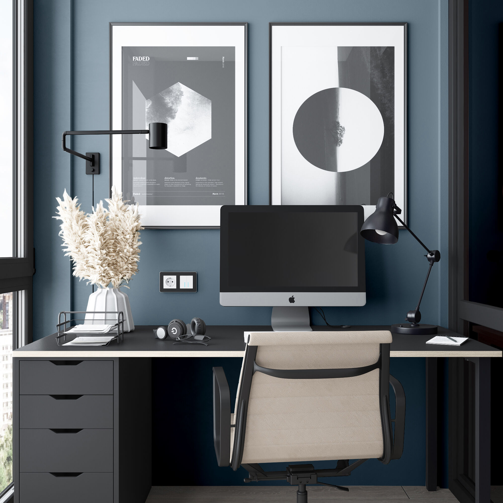 Рамка на 2 поста Platinum Werkel (черный алюминий) W0022608