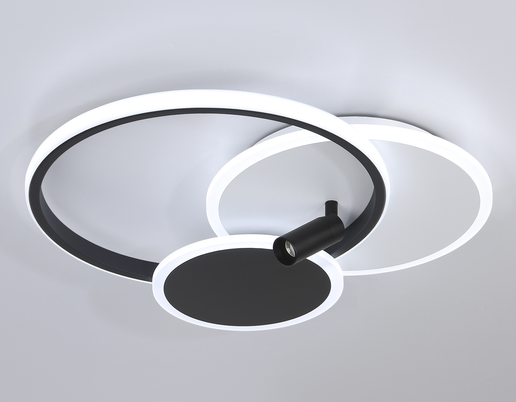 Потолочный LED светильник LED светильник FL5118/3+1 WH/BK белый/черный 64W 3000K/4200K/6400K+4200K 480*425*110 (ПДУ ИК)