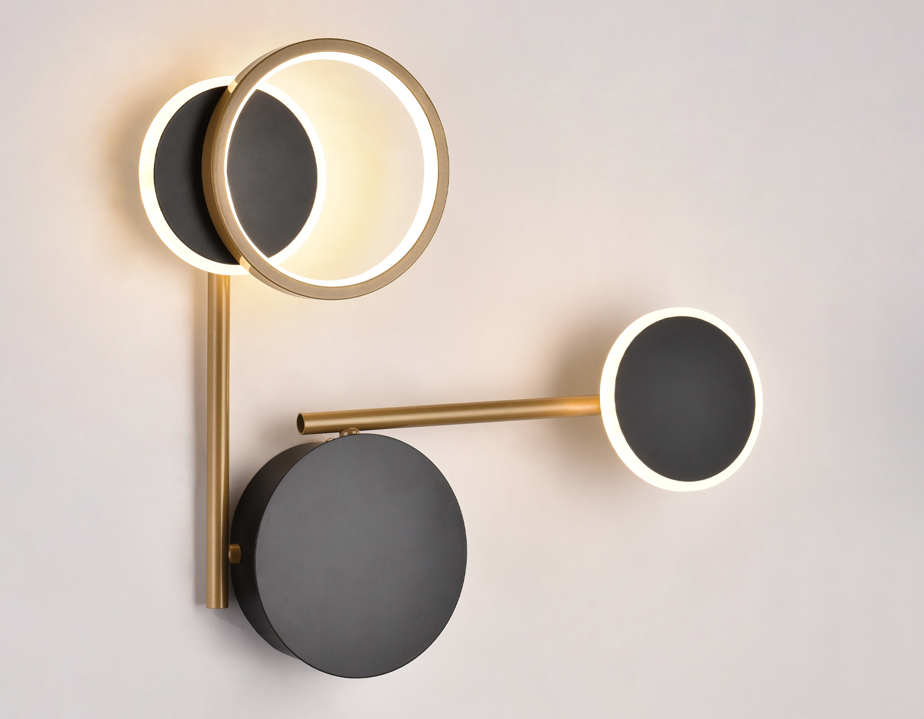 Настенный LED светильник FL5198 SBK/GD черный песок/золото LED 3000K 13W 445*400*60