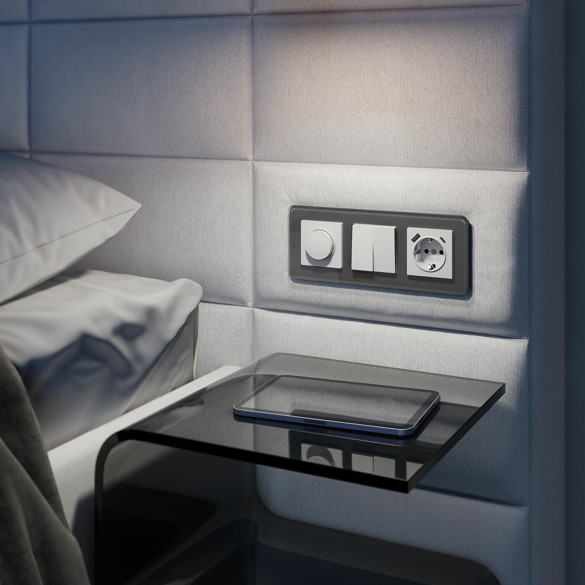 Розетка с заземлением, шторками и USB тип A+C WERKEL (белый) W1171701