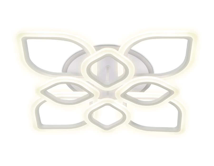 Потолочный светодиодный светильник Ambrella FA517/4+4 WH белый 168W+28W 730*730*120 (ПДУ РАДИО 2.4)