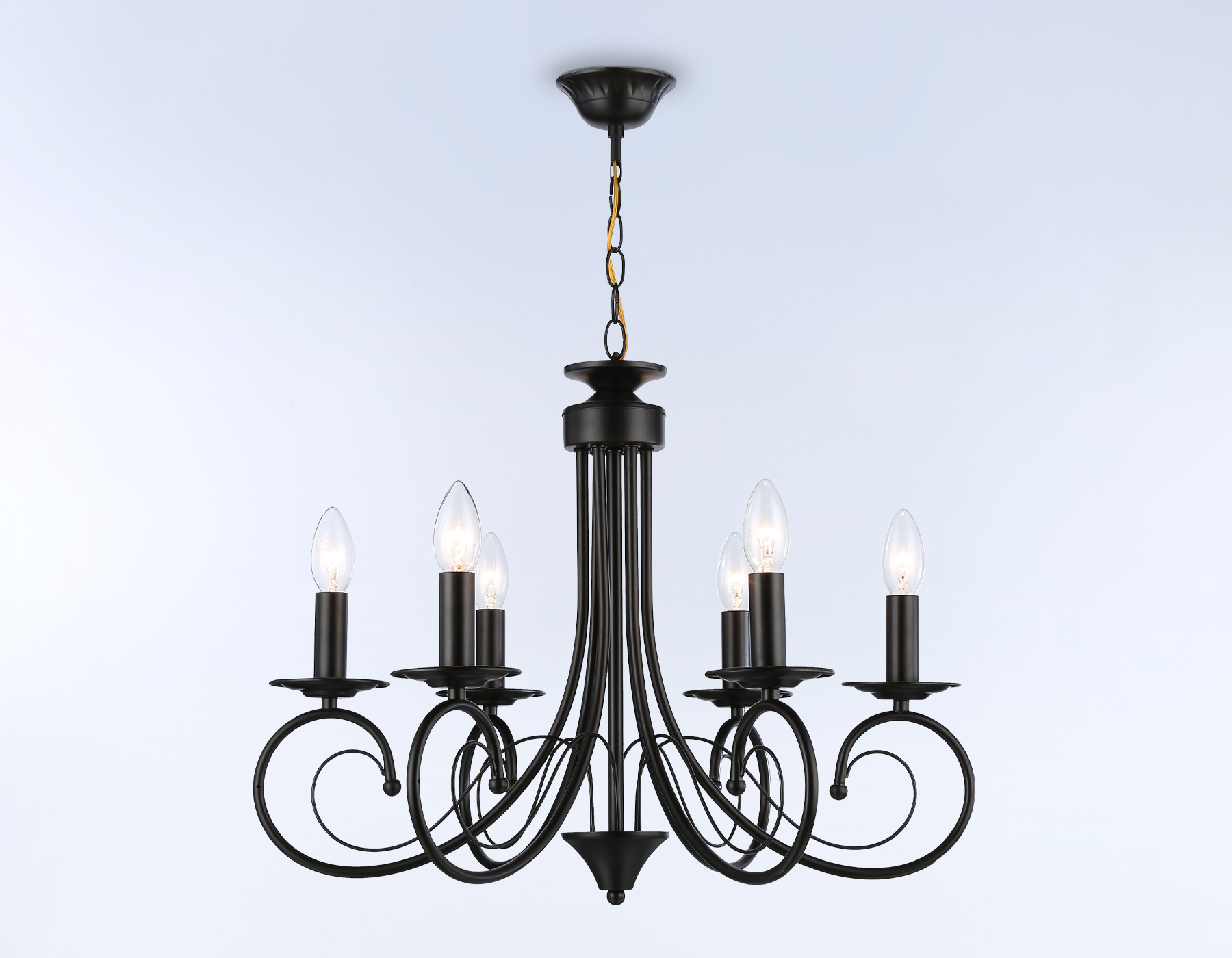 Светильник подвесной Ambrella TR9612/6 BK черный E14/6 max 40W D560*650