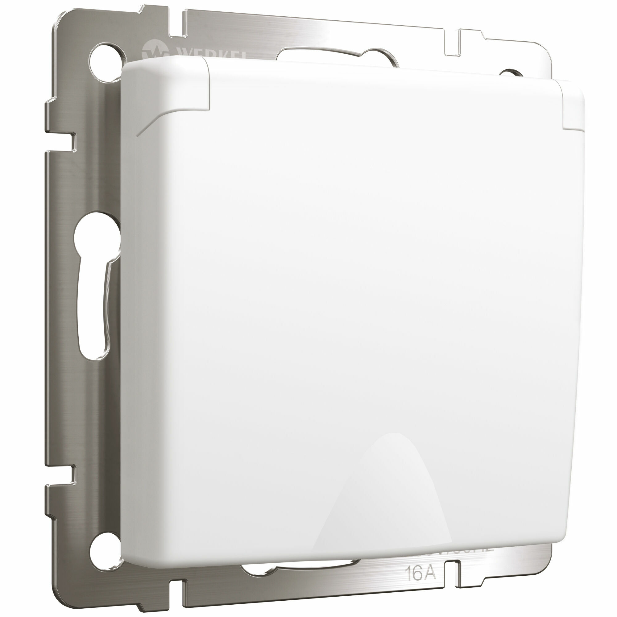 Розетка с заземлением и шторками c крышкой IP44 Werkel (белый матовый) W1171261