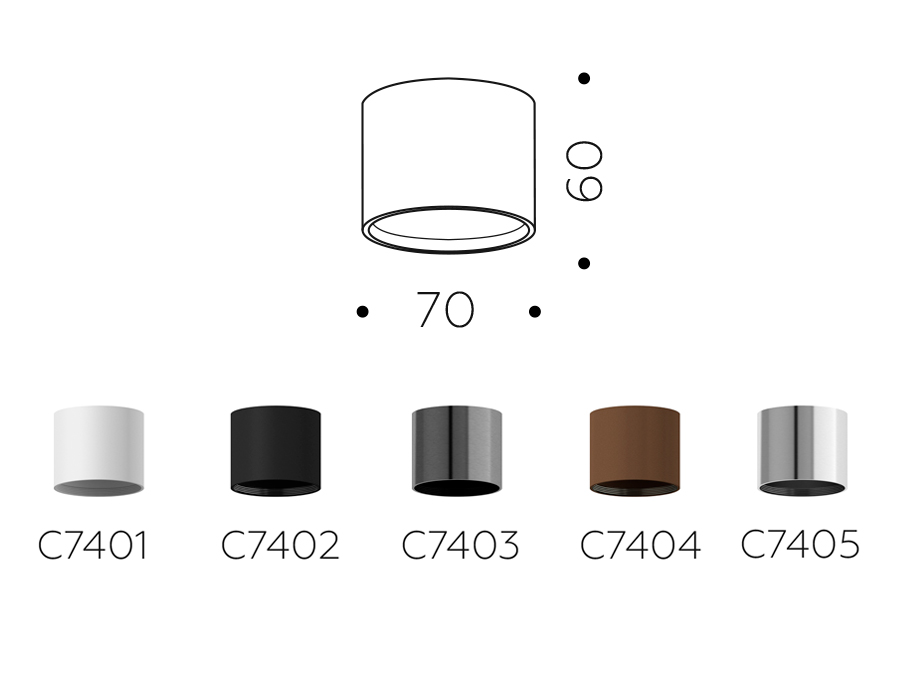 Корпус светильника накладной Ambrella C7405 PSL серебро полированное D70*H60mm MR16 GU5.3 для насадок D70mm