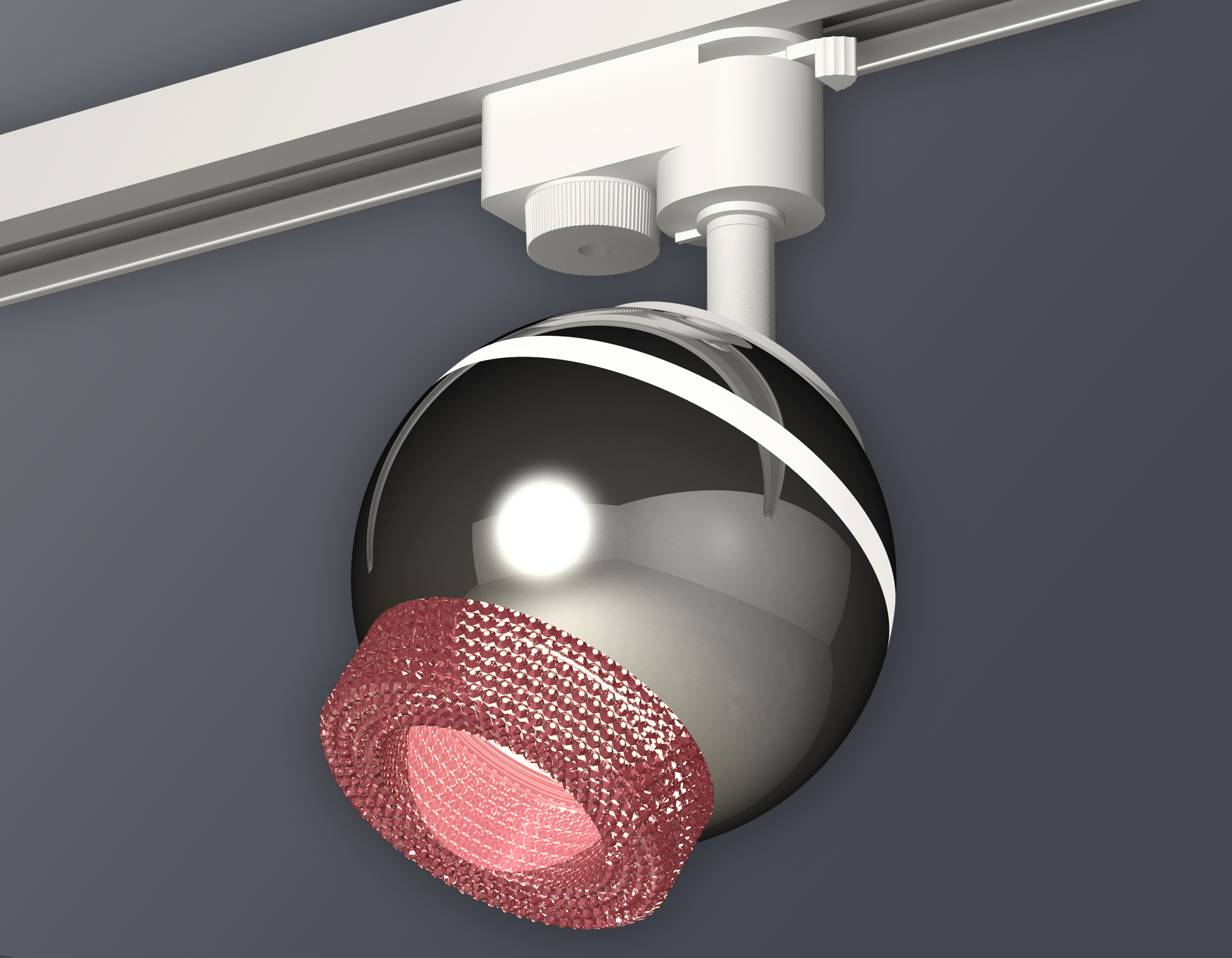Комплект трекового светильника Ambrella XT1104003 PSL/PI серебро полированное/розовый GU5.3 LED 3W 4200K (A2520, C1104, N7193)