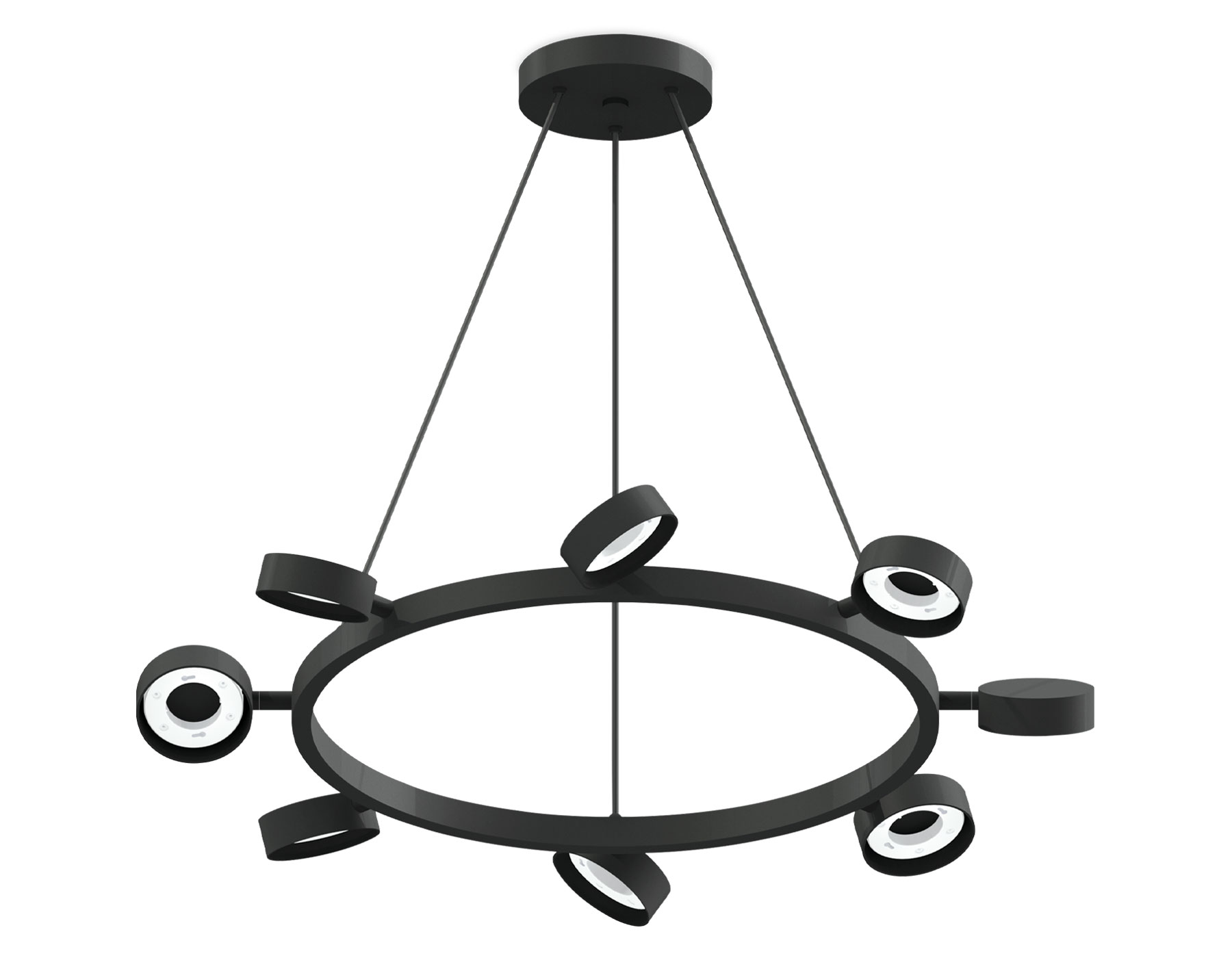 Корпус светильника подвесной поворотный Ambrella C9198/8 SBK черный песок D690*1200mm GX53/8 для насадок D85