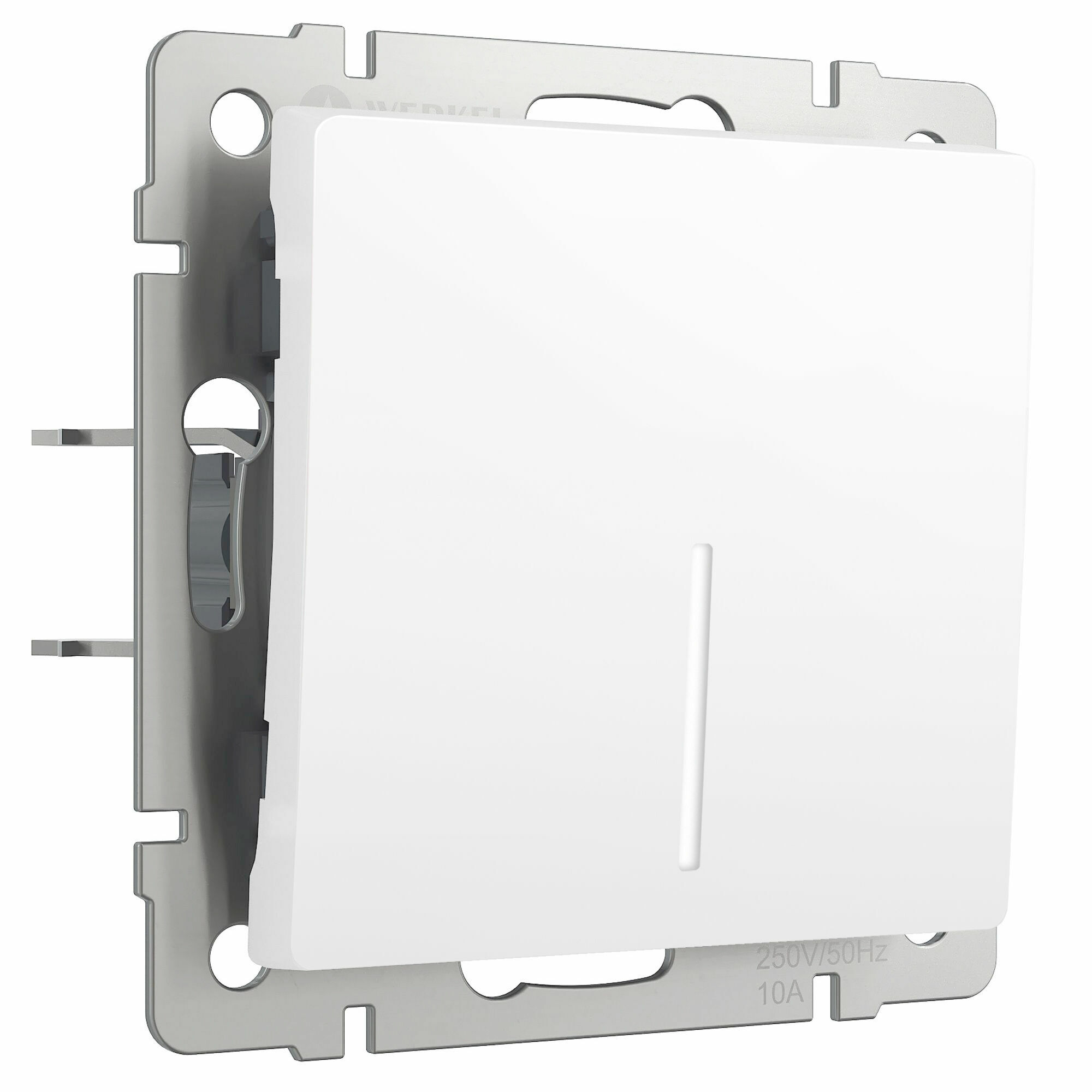 Выключатель одноклавишный с подсветкой Werkel (белый матовый) W1110161