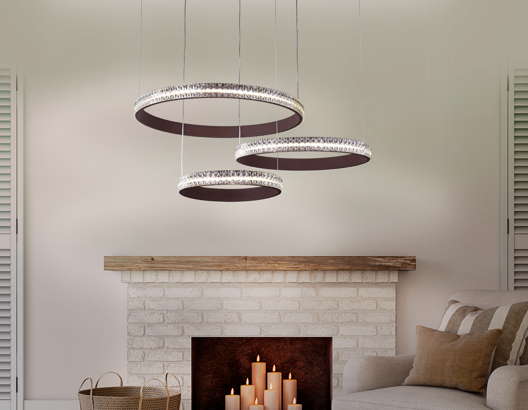 Потолочный светодиодный светильник с пультом Ambrella FA6162 CF кофе 99W 720*500*900 (ПДУ РАДИО 2.4)