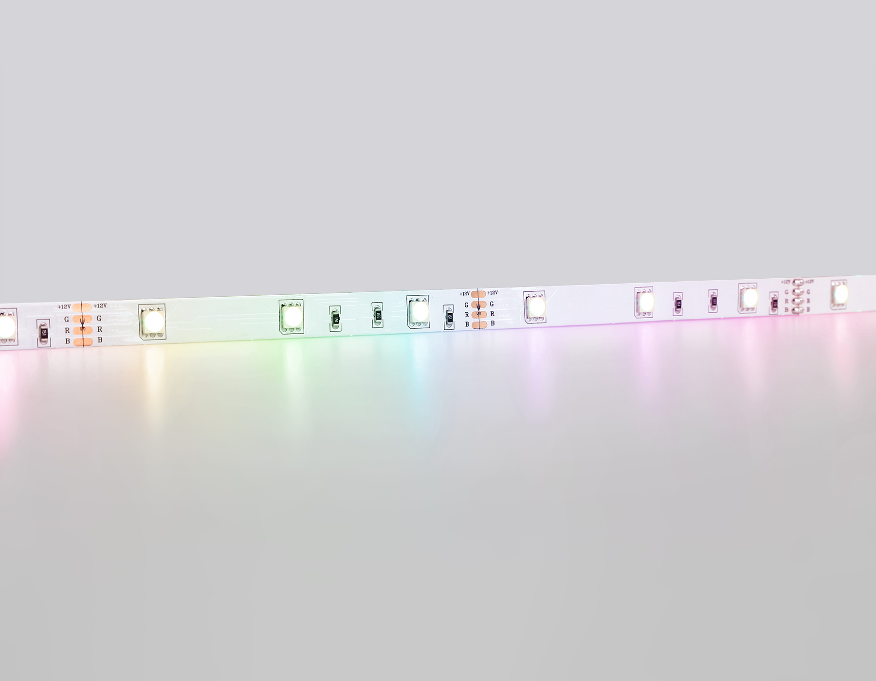 GS2201 5050 30Led/ 7.2W m/ 12V IP20 RGB /5000*10*1.87mm (4 конт.)