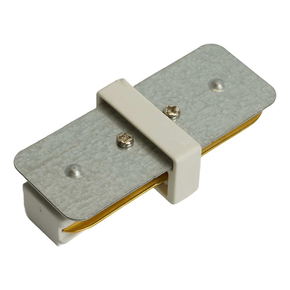 Коннектор прямой однофазный для шинопровода, белый, LD1020