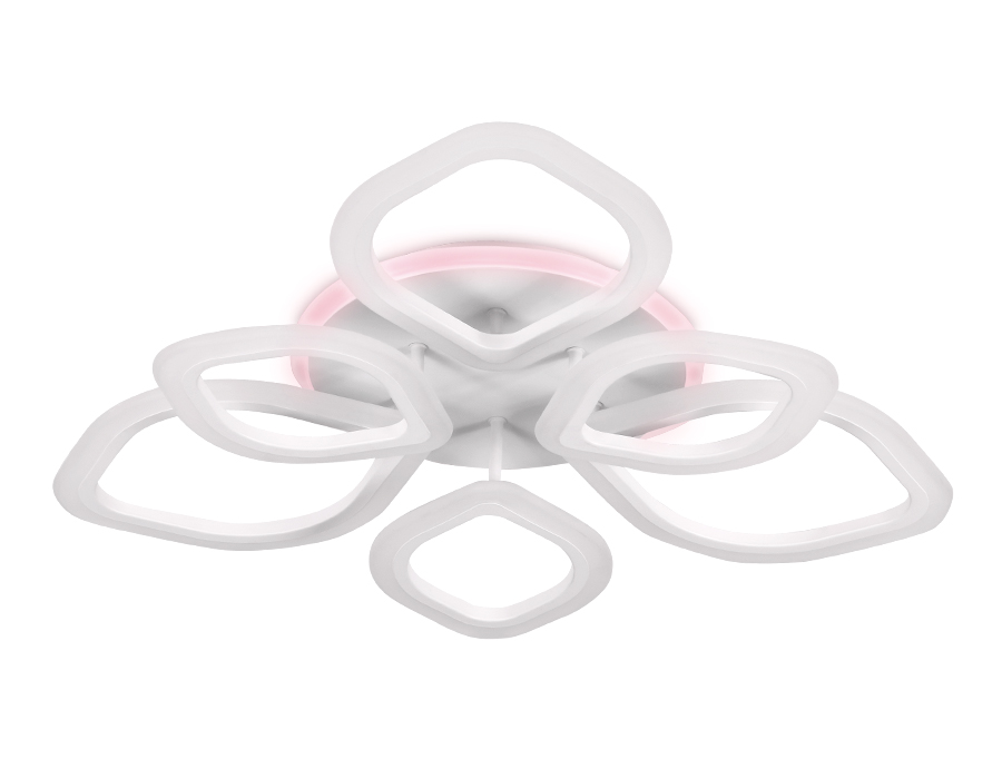 Потолочный светодиодный светильник Ambrella FA516/3+3 WH белый 126W+7W 700*700*120 (ПДУ РАДИО 2.4)