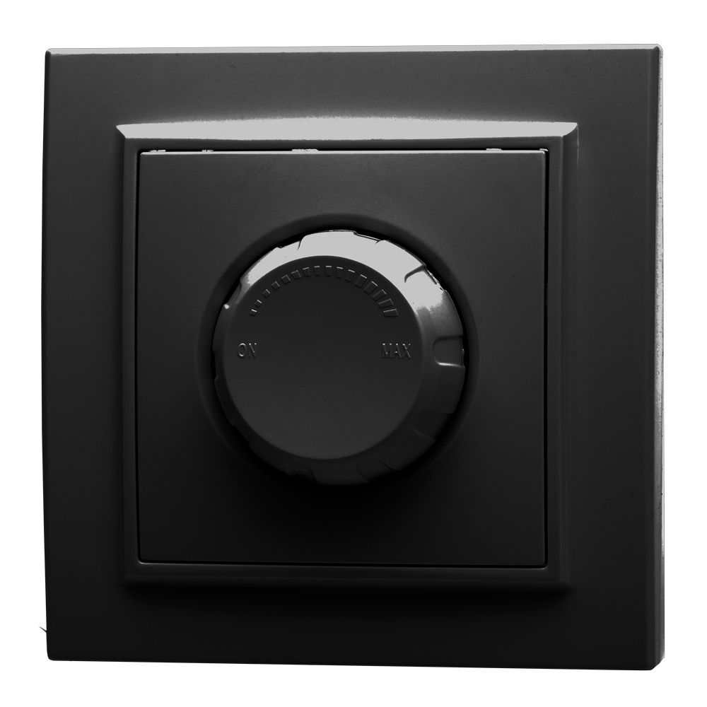 Выключатель диммирующий STEKKER, PSW10-9006-03, 250V, 600W, серия Эрна, черный