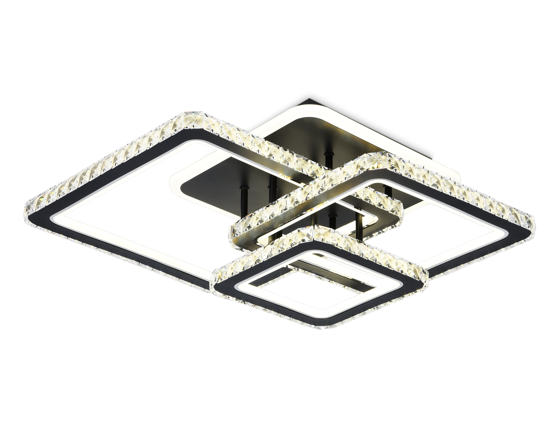 Потолочный светильник Ambrella FA1733/3 BK/CH черный/хром 145W 3000K/4200K/6400K 670*510*150 (ПДУ РАДИО 2.4G)
