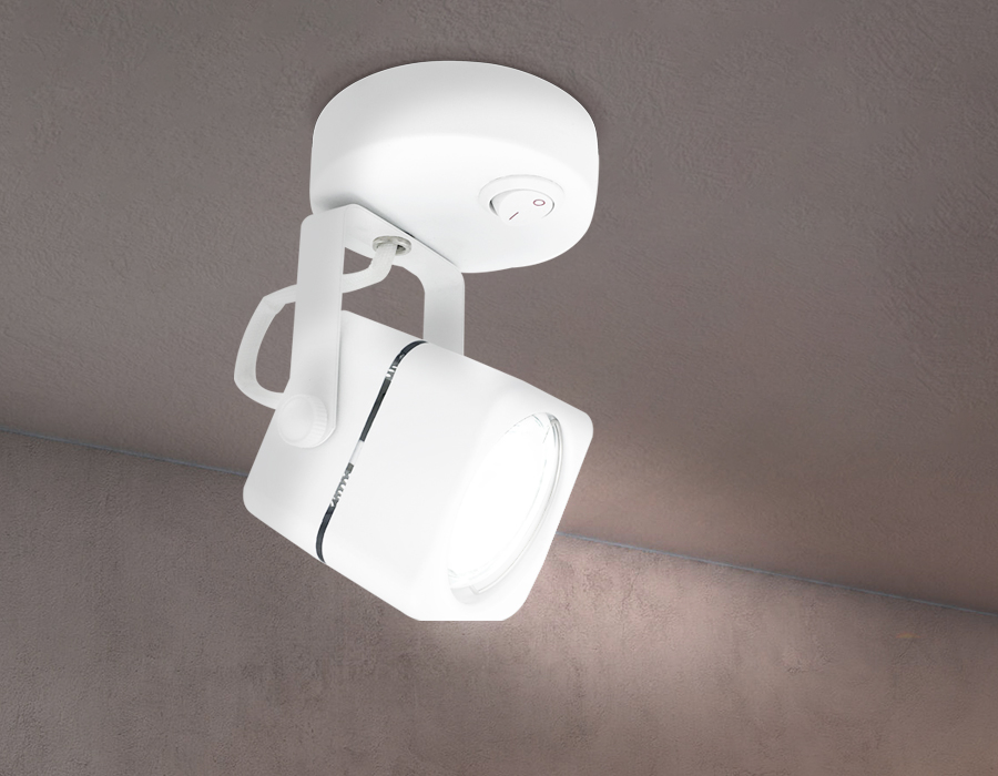 Накладной поворотный светильник TA108 WH белый GU10 D80*130*D60