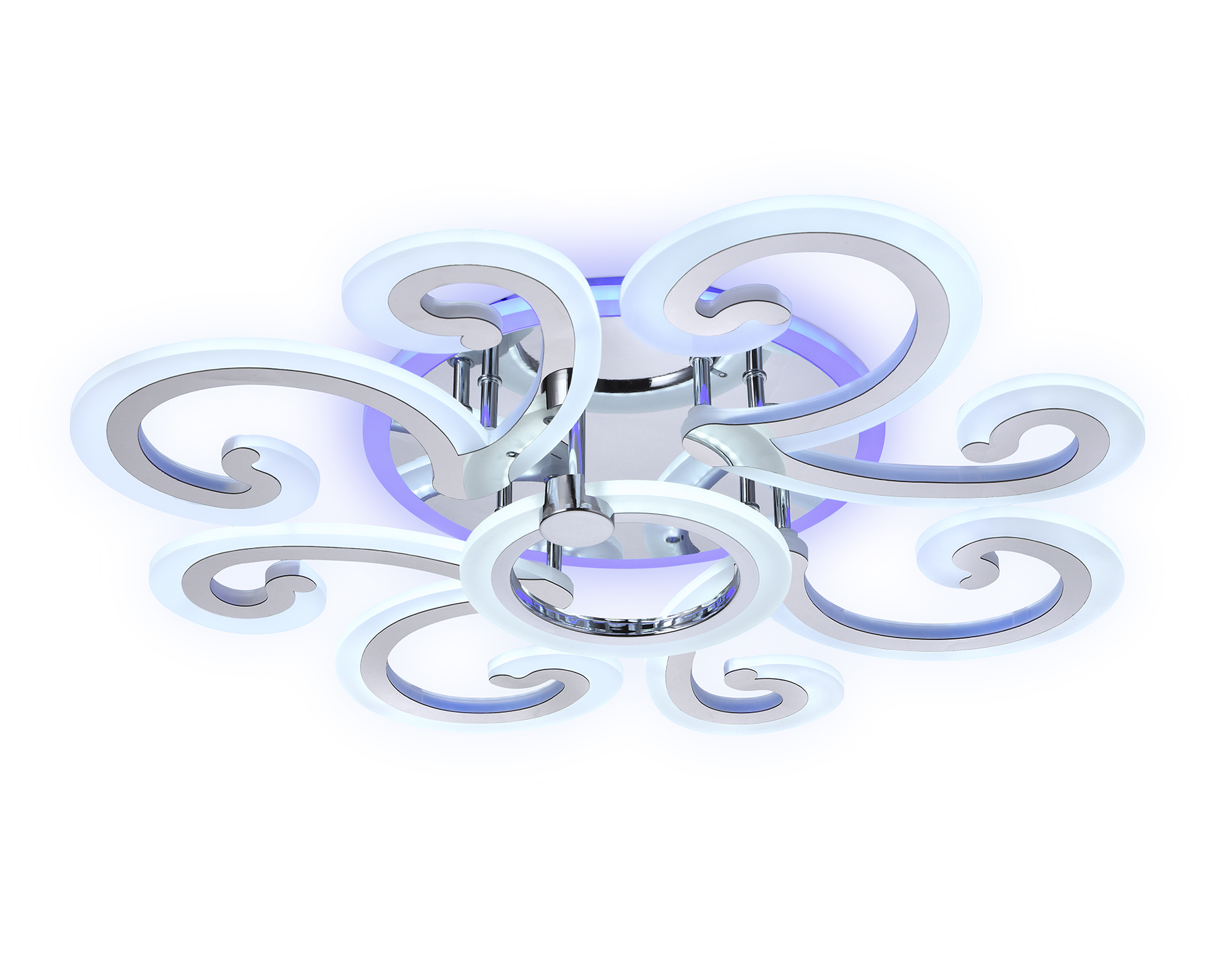 Потолочный светодиодный светильник с пультом Ambrella FA5146/8+1 CH хром 112W D620*130 (ПДУ РАДИО 2.4G)