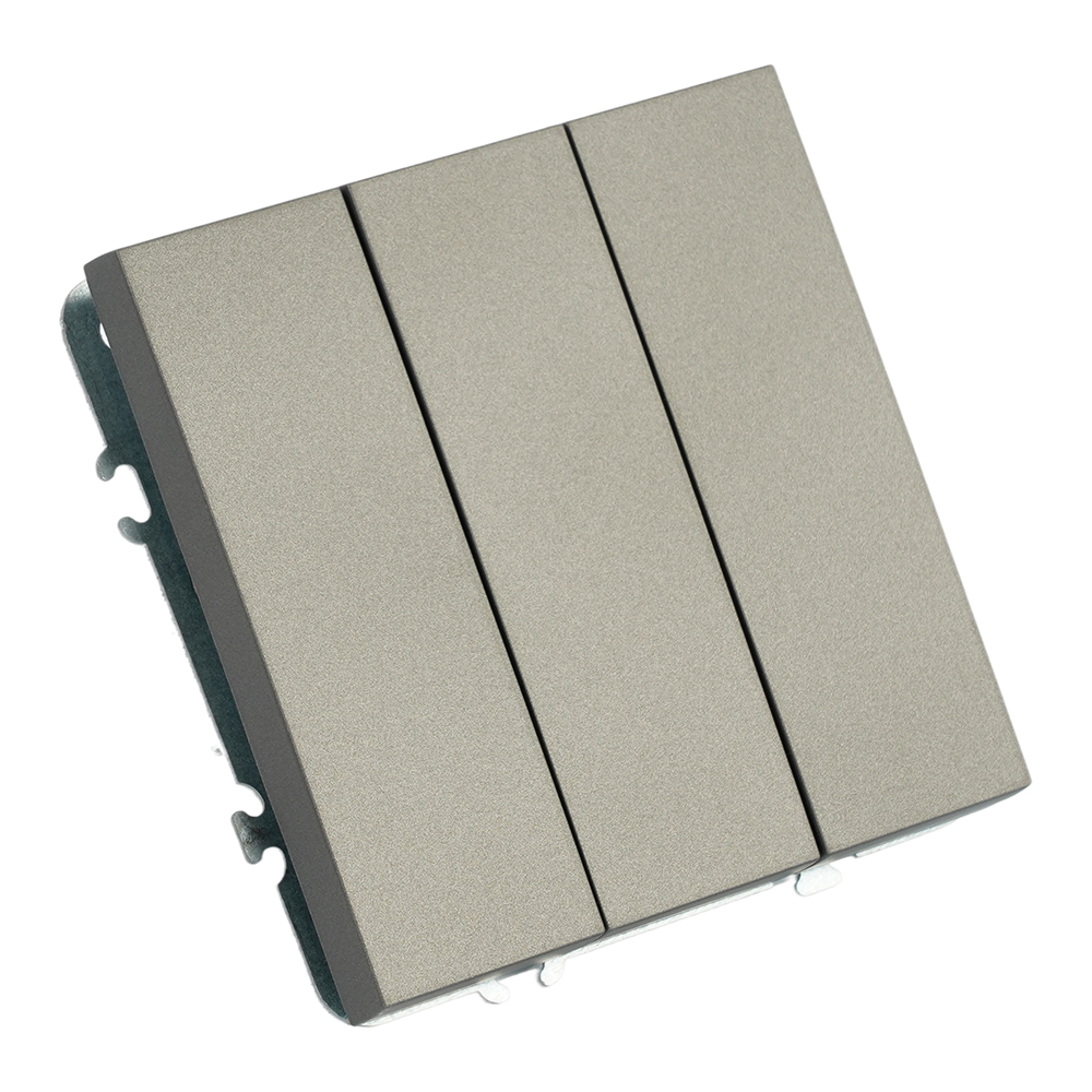 Выключатель 3-клавишный (механизм), STEKKER, 250В, 10А, серия Эмили, RSW10-5108-09, антрацит, soft touch