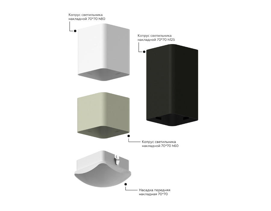 Корпус светильника накладной Ambrella C7821 SBK черный песок 70*70*H125mm MR16 GU5.3 для насадок 70*70mm