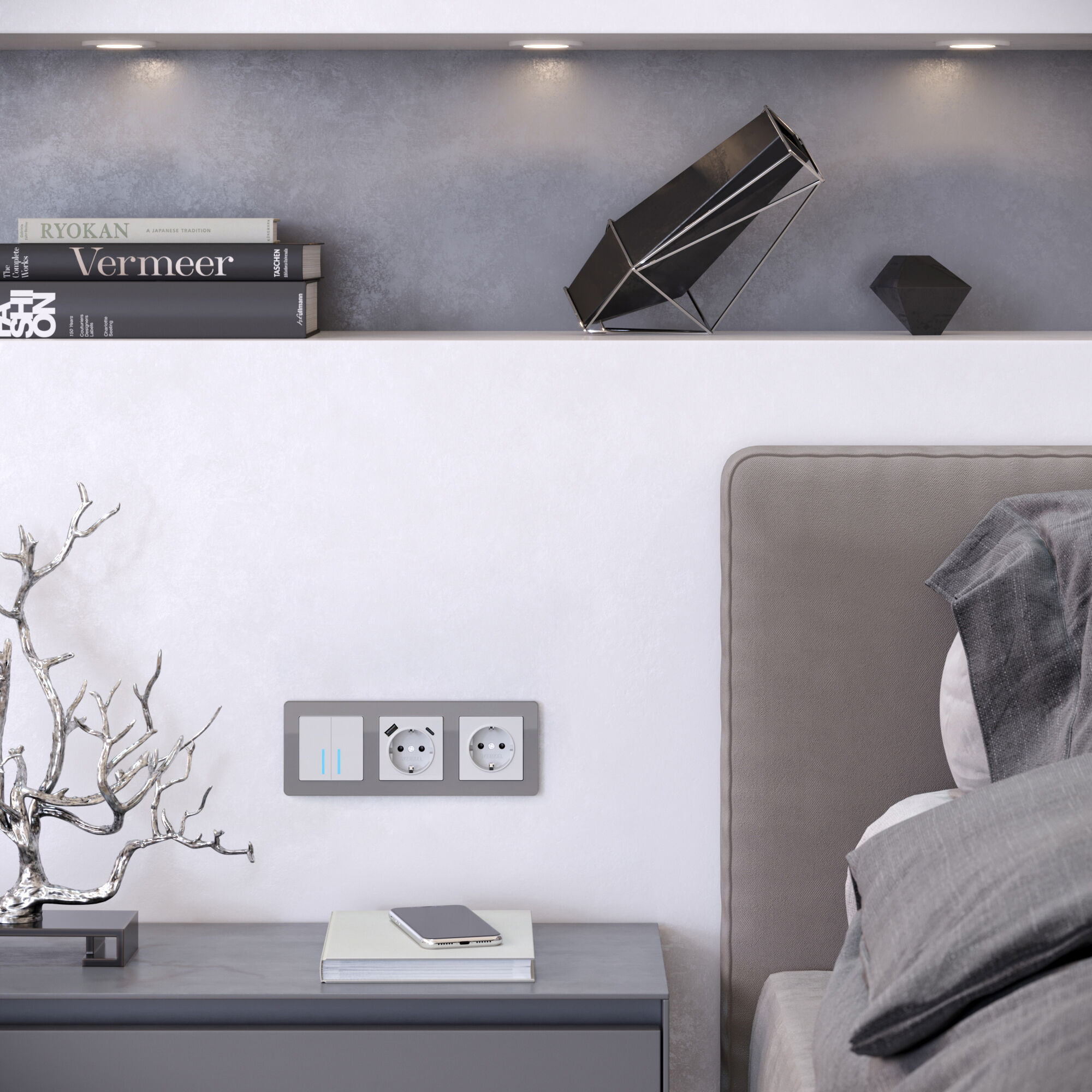 Рамка на 3 поста Acrylic Werkel (графит) W0032704