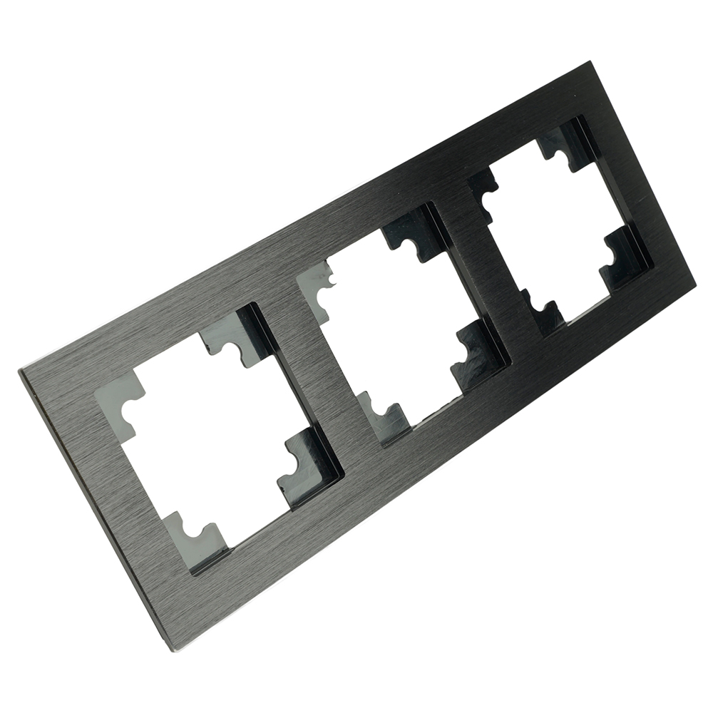 Рамка 3-местная, металл, STEKKER MFR00-7003-05, серия Катрин, черный