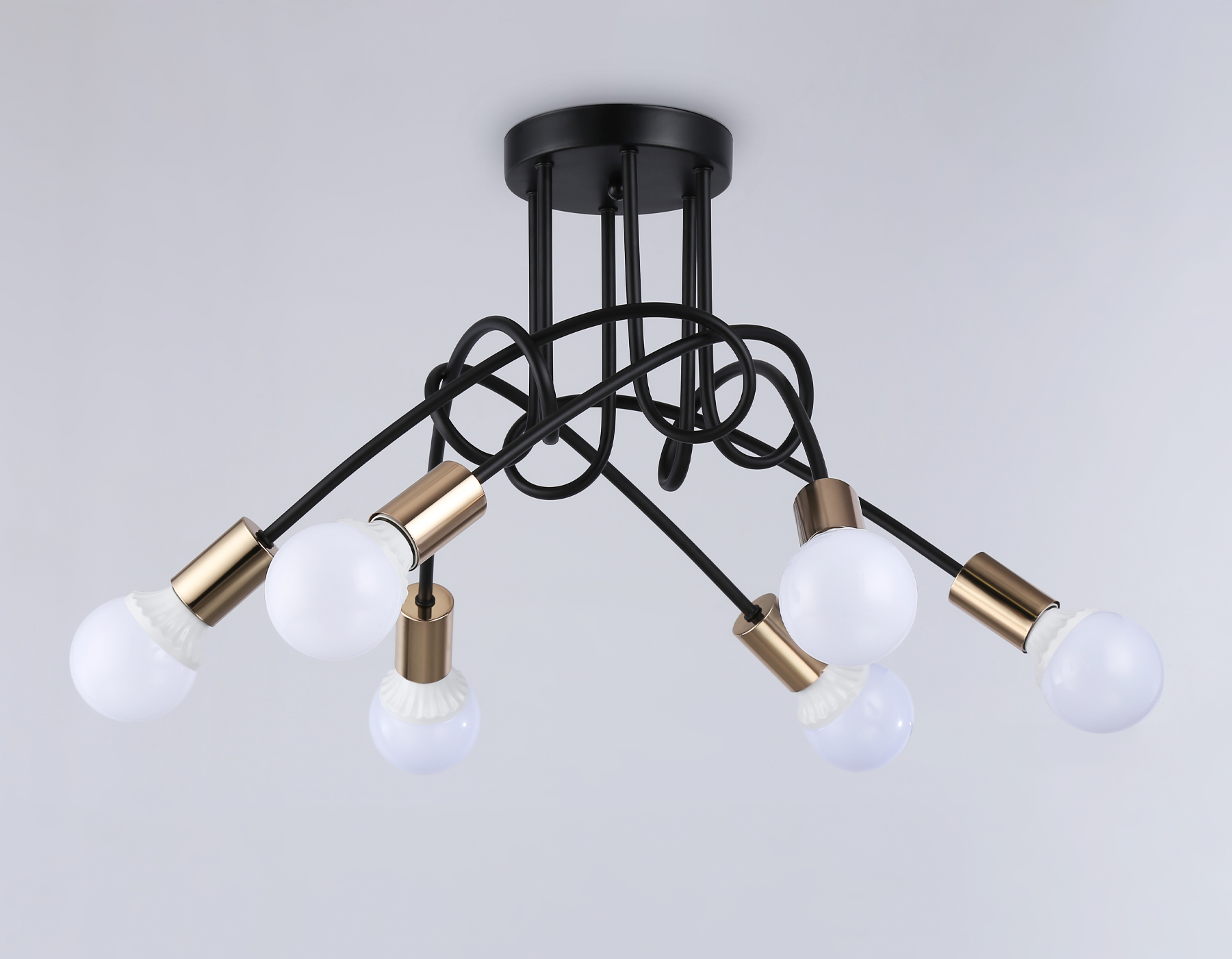 TR80419/5 BK/GD черный/золото E27/5 max 60W D690*370