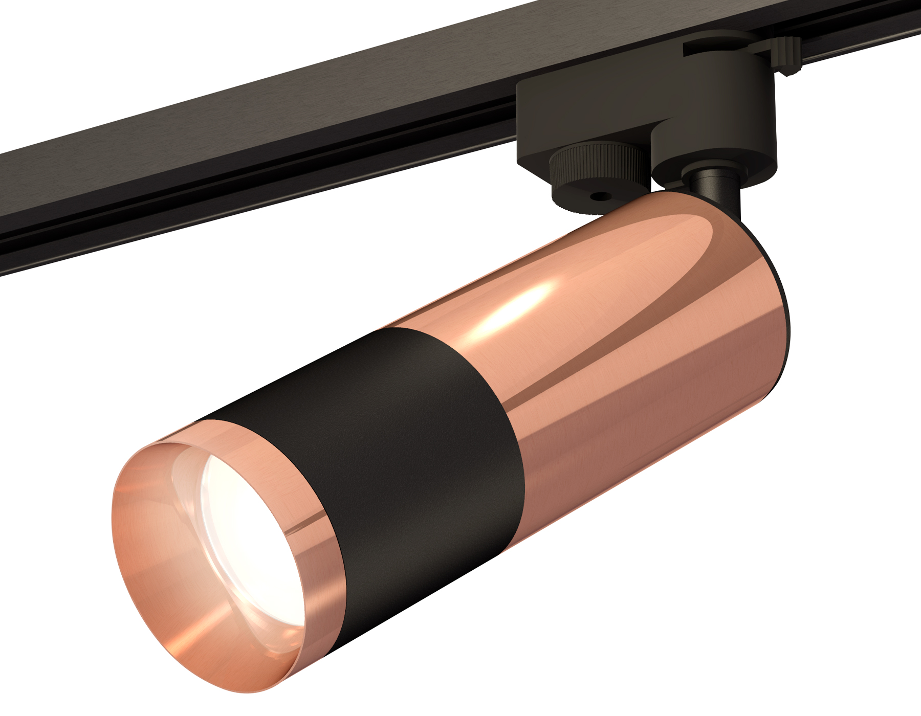 Трековый однофазный светильник XT6302060 SBK/PPG черный песок/золото розовое полированное MR16 GU5.3