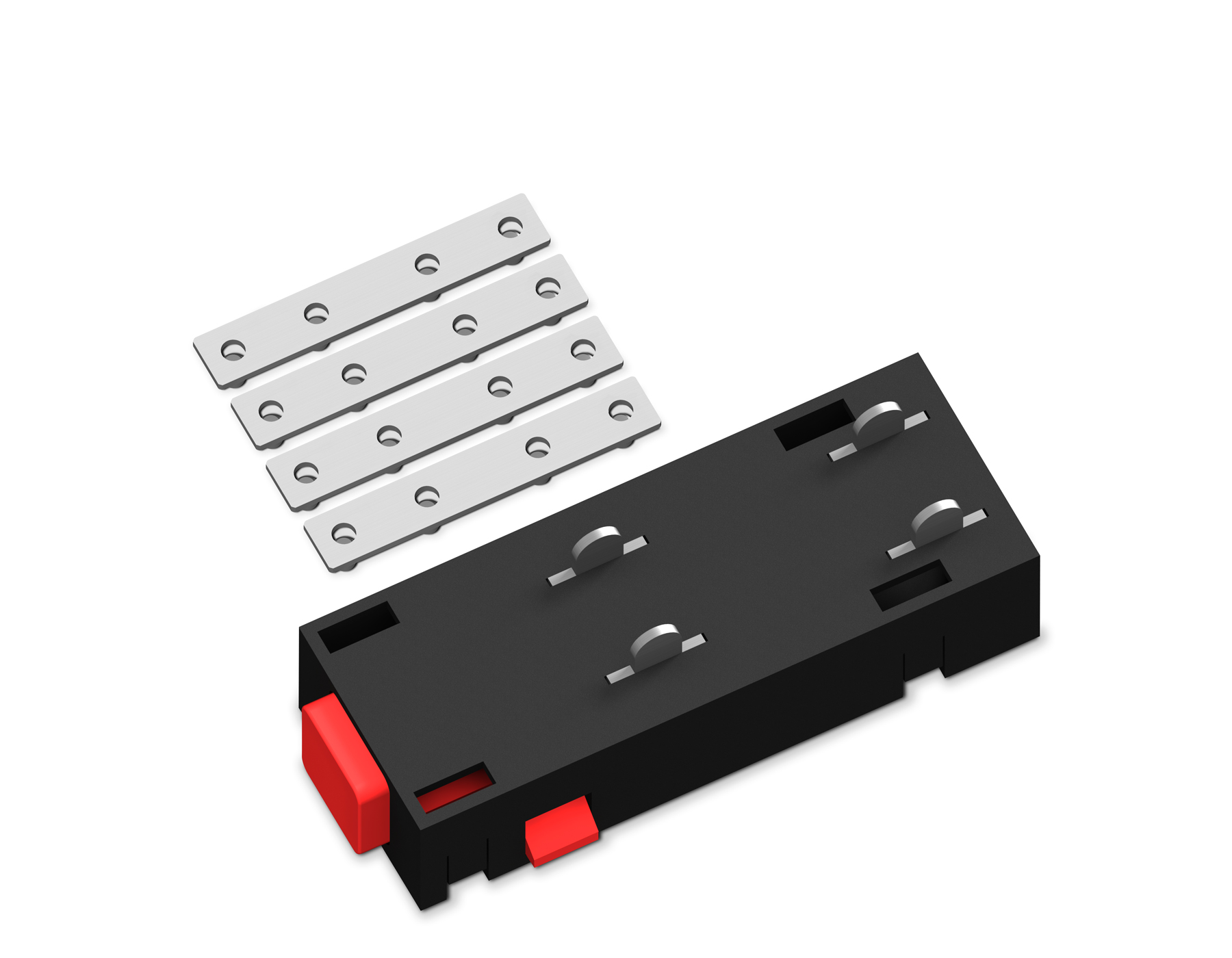 GL1108 BK черный коннектор питания прямой с соединителем для шинопровода в натяжной потолок Magnetic 220V 68*28.5*18