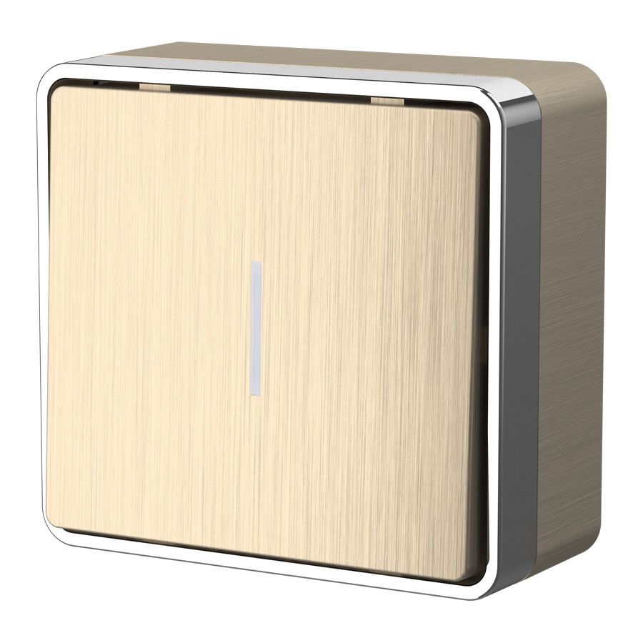 Выключатель одноклавишный с подсветкой Werkel Gallant (шампань рифленый) WL15-01-04 / W5010110 / a041415