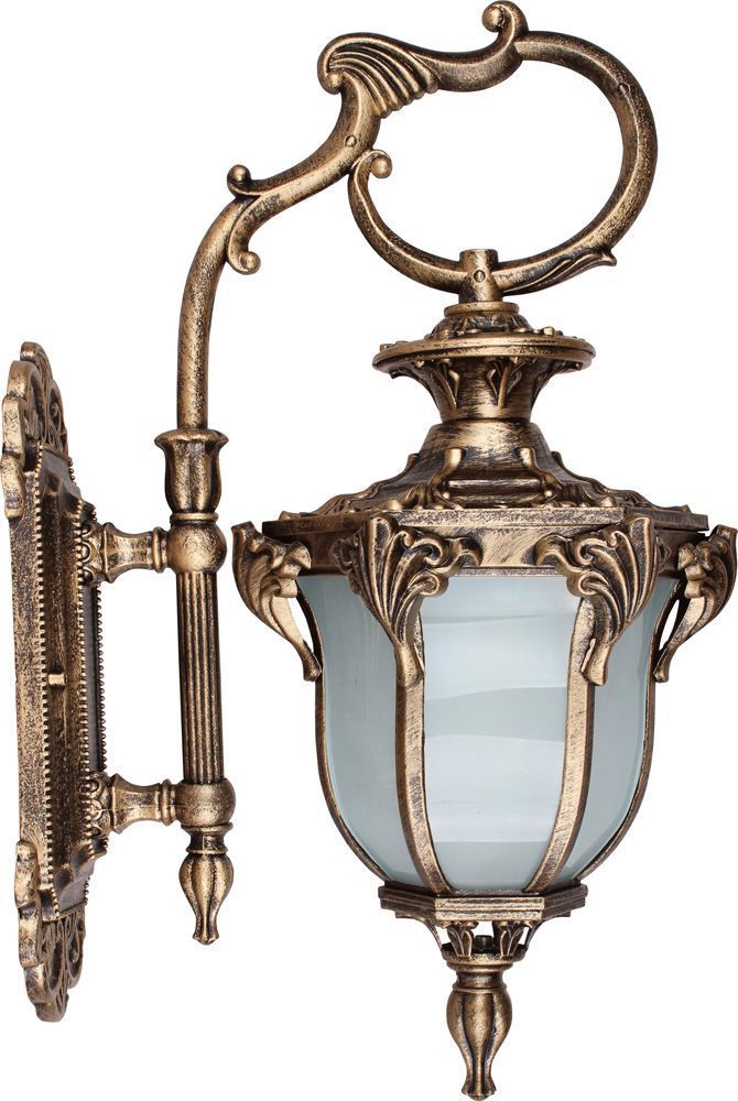 Светильник садово-парковый Feron PL4052 шестигранный на стену вниз 60W 230V E27, черное золото