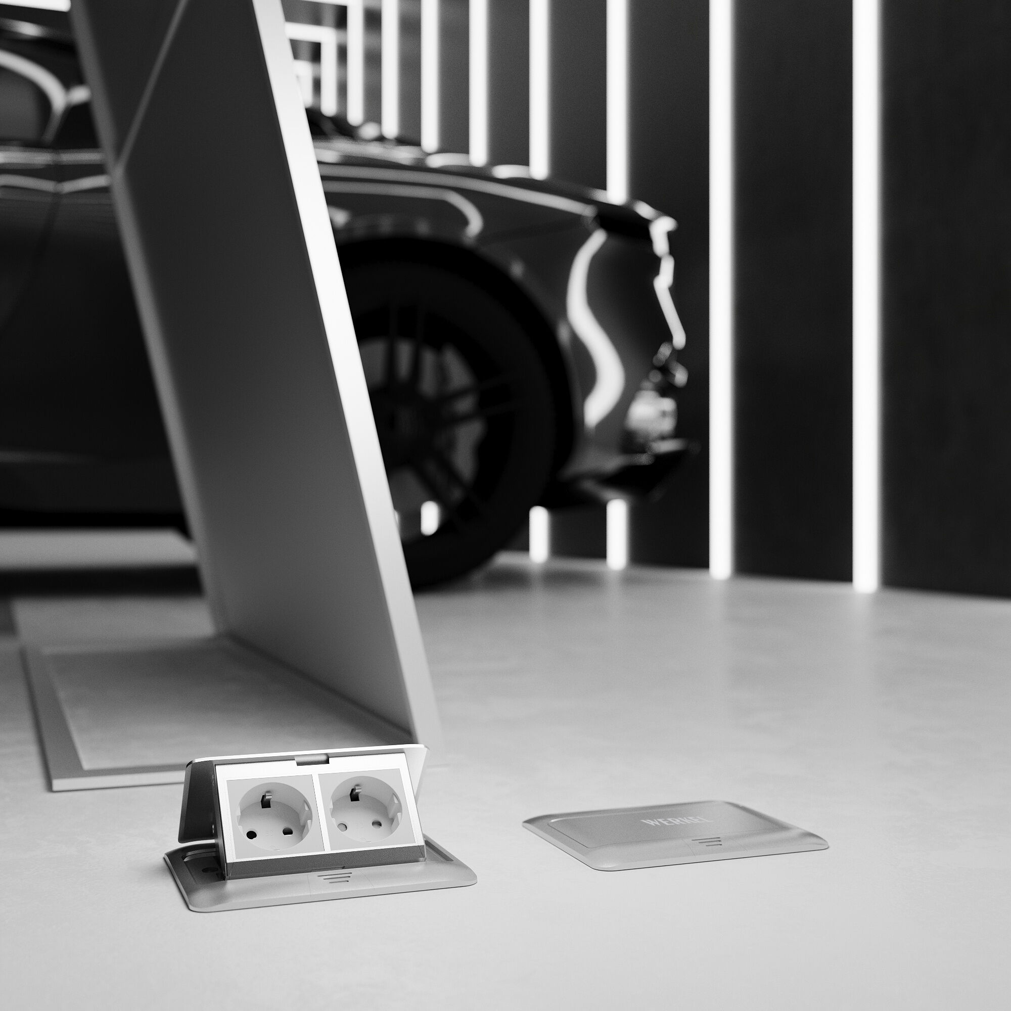 W1171160/ Модульная розетка с заземлением и шторками (белый) W1171160