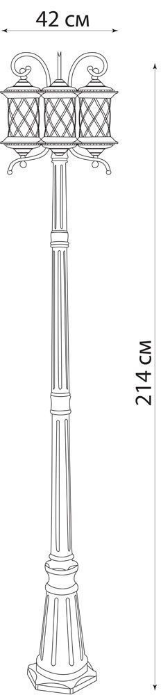 Светильник садово-парковый Feron PL5029 столб круглый 3*60W 230V E27, черное золото Светильник садово-парковый Feron PL5029 столб круглый 3*60W 230V E27, черное золото
