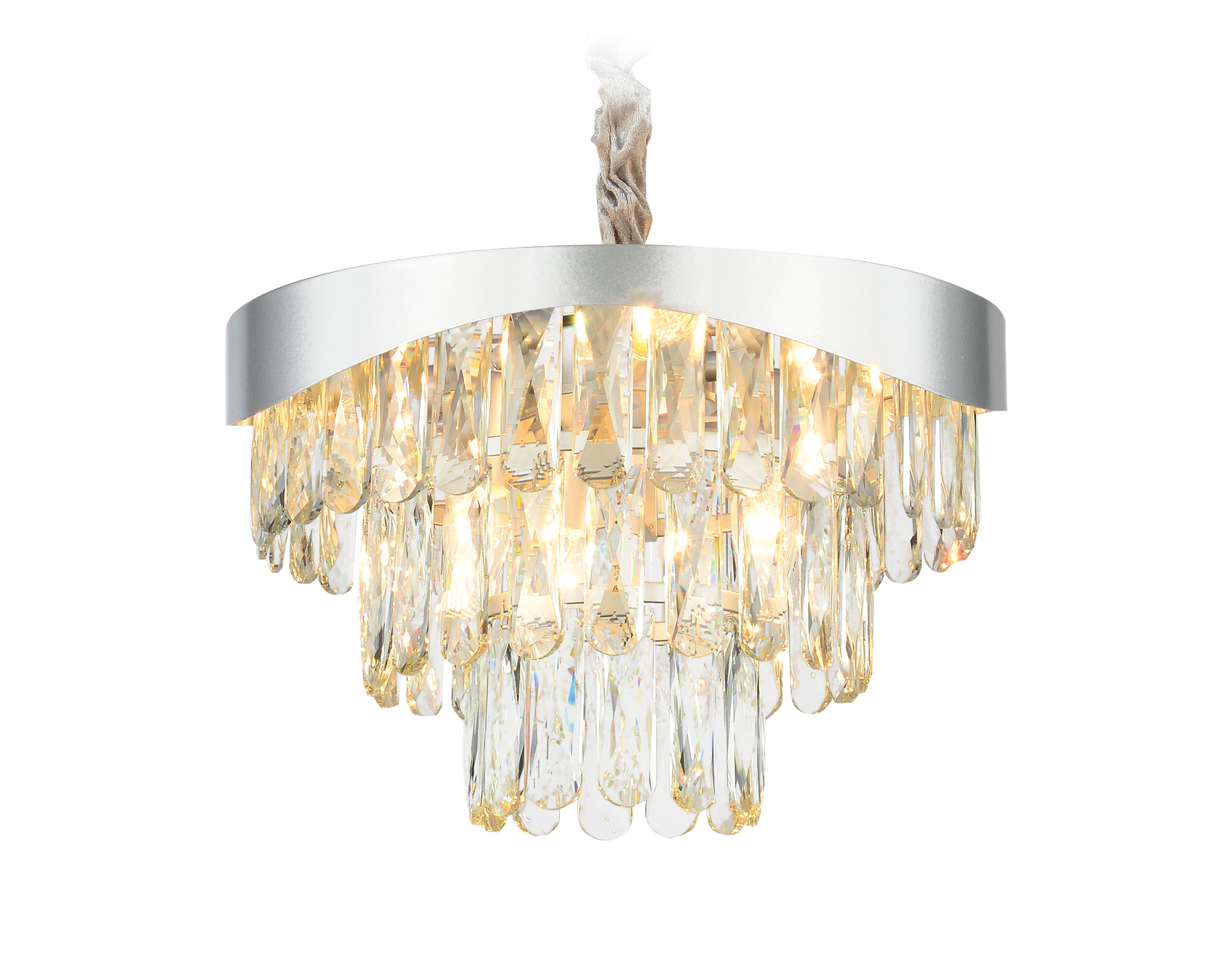 Подвесная люстра с хрусталем Ambrella TR5080 SL/CL серебро/прозрачный E14/6 max 40W