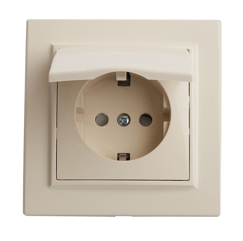 Розетка 1-местная STEKKER, PST16-9012-02 220В,16А,серия Эрна,слоновая кость, 39238