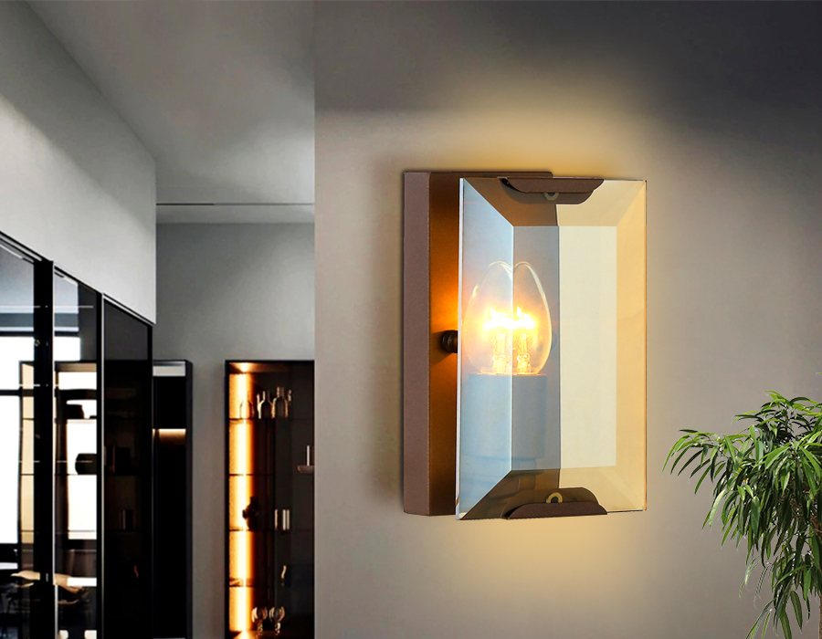 Настенный светильник Ambrella TR5158 CF/TI кофе/янтарь E14/1 max 40W 210*130*100